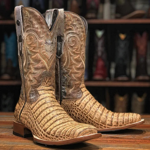 Caiman belly 2024 square toe boots