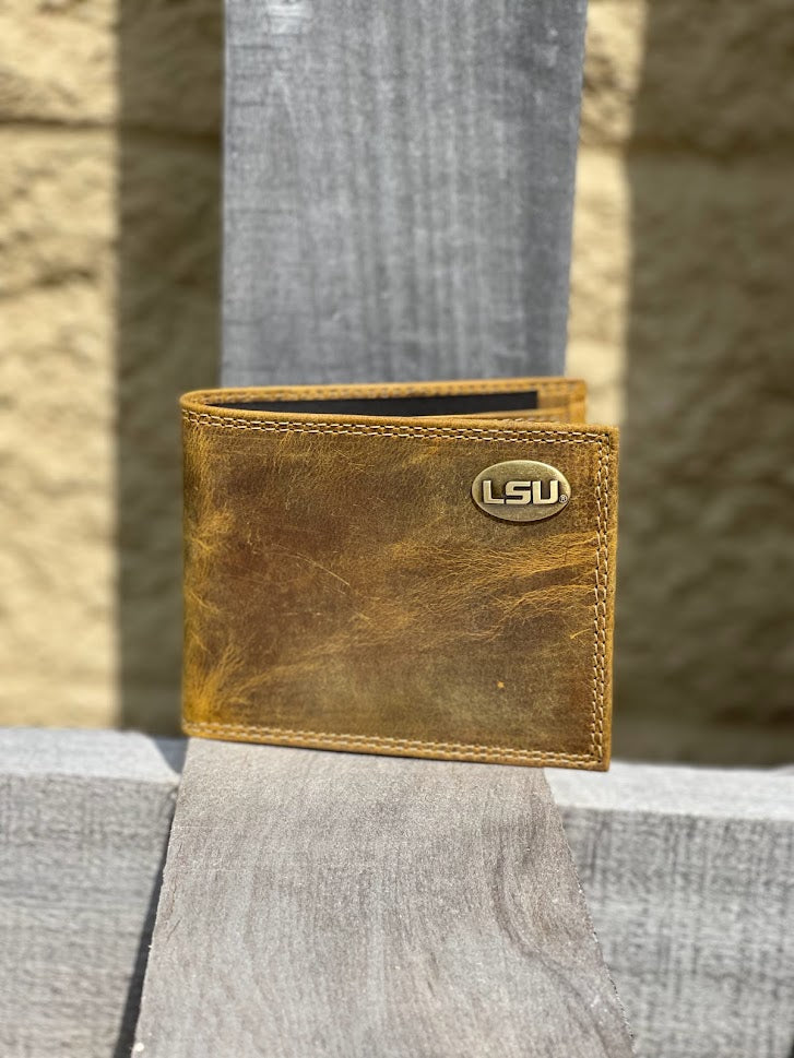 Louisiana State University Tigers Trifold Leather Wallet