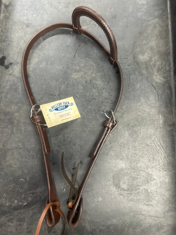 Hilltop Tack Supply TH-150OD Oil Dipped Leather Sliding One Ear Headstall