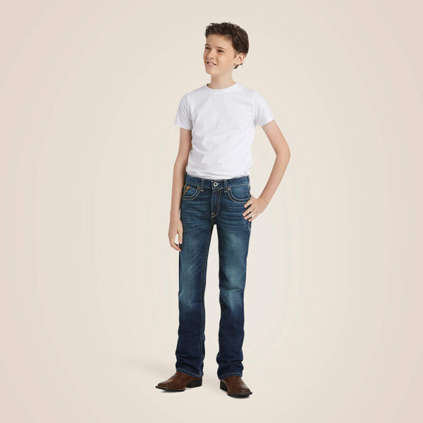 Boys Ariat 10018338 B5 Slim Boundary Stackable Straight Leg Jean