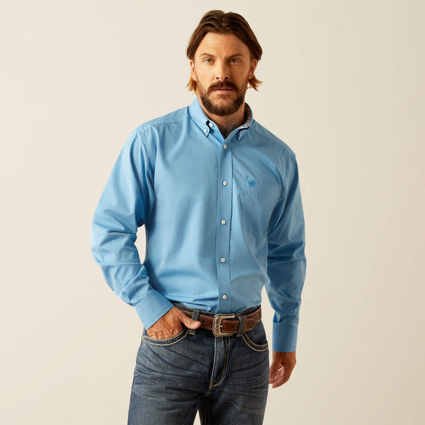 Men's Ariat 10055278 Wrinkle Free Shirt In Blue