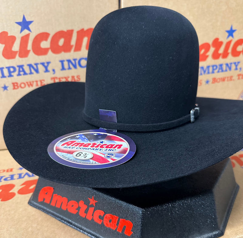 American Hat 10X Black Open Crown Felt Hat