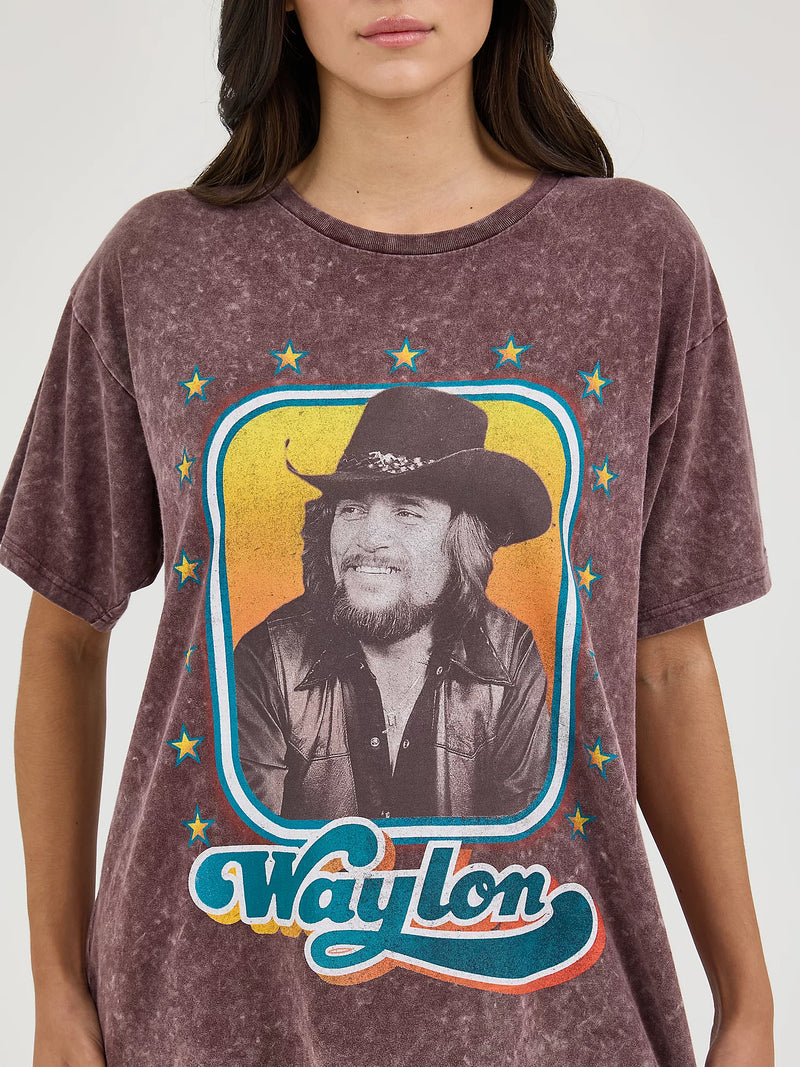 Women's Wrangler 112361054 Oversized Waylon Jennings Tee Shirt