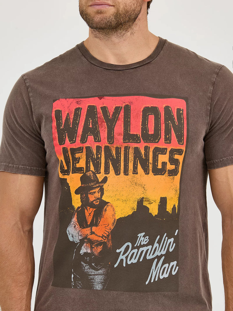 Men's Wrangler 112361068 Waylon Jennings Short Sleeve Tee Shirt