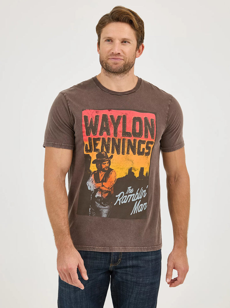 Men's Wrangler 112361068 Waylon Jennings Short Sleeve Tee Shirt