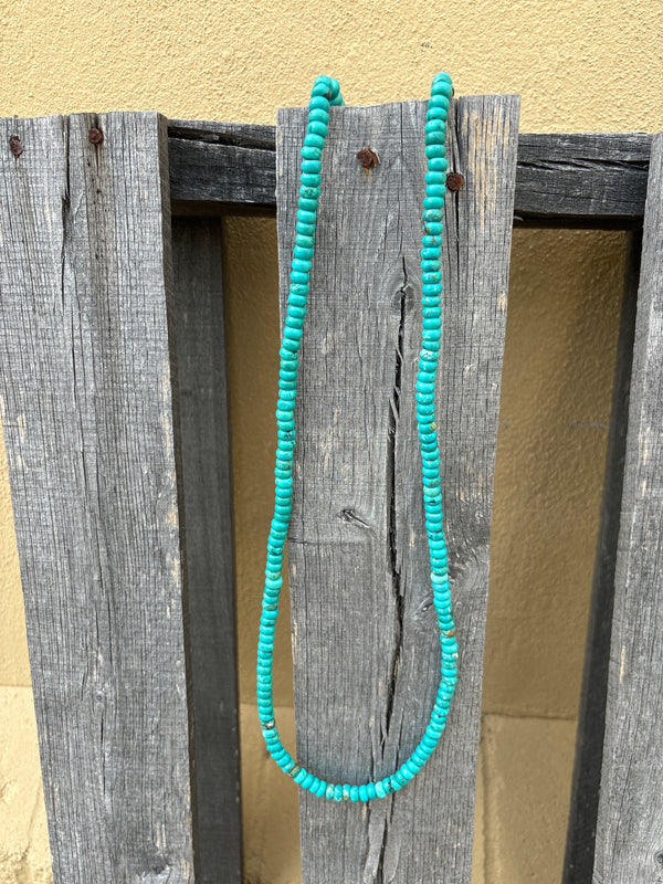 Magnolia Breeze NKMEDLONGTQ Long Medium Sized Turquoise Necklace