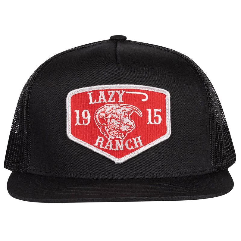 Lazy J Ranch Black Red Ranch Classic Five Panel Trucker Hat