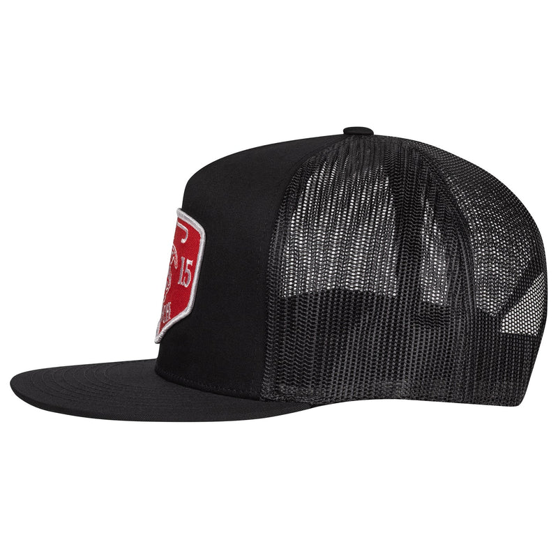 Lazy J Ranch Black Red Ranch Classic Five Panel Trucker Hat