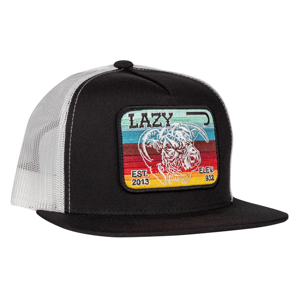 Lazy J Ranch Black & White Serape Elevation Classic Five Panel Trucker Hat