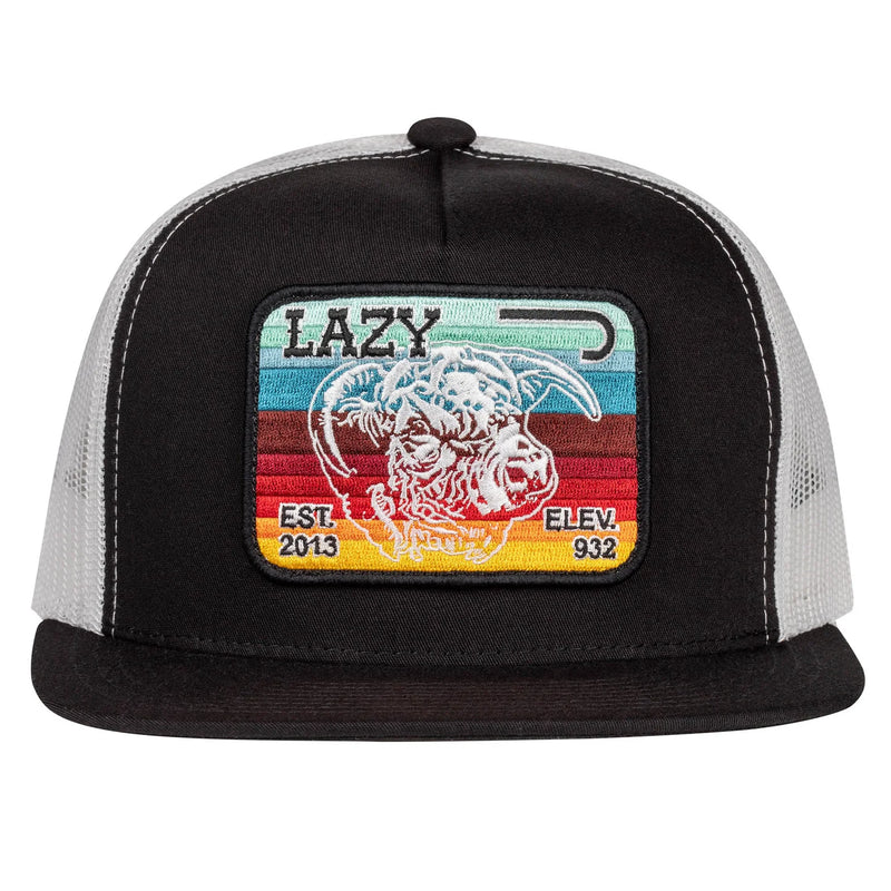 Lazy J Ranch Black & White Serape Elevation Classic Five Panel Trucker Hat