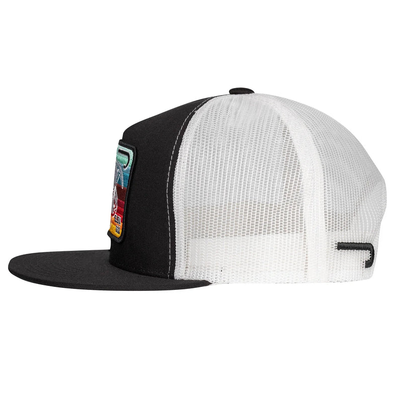 Lazy J Ranch Black & White Serape Elevation Classic Five Panel Trucker Hat