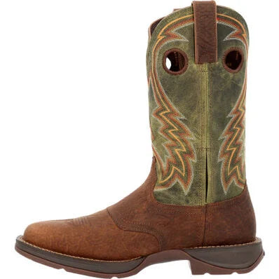 Durango DDB0390 Men's Rebel Dark Chestnut and Winter Green Western Boot *Closeout*