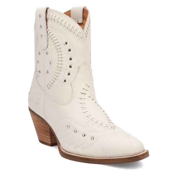 Women's Dingo DI2206-WH 7" Precious White Smooth Leather Bootie