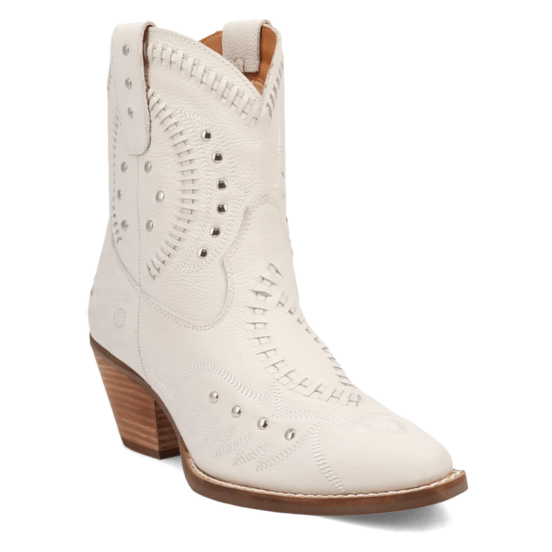 Women's Dingo DI2206-WH 7" Precious White Smooth Leather Bootie