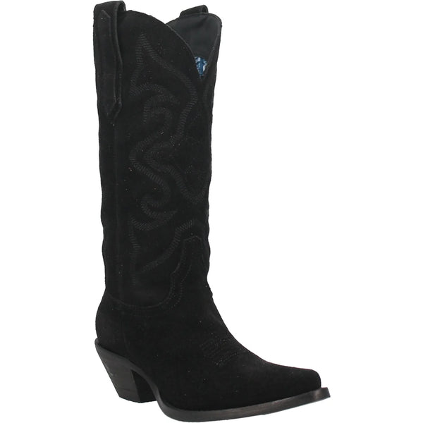 Women's Dingo DI920-BK 13" Out West Black Suede Leather Boot