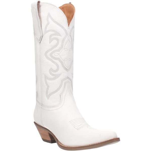 Women's Dingo DI920-WH16 13" Out West White Smooth Leather Boot