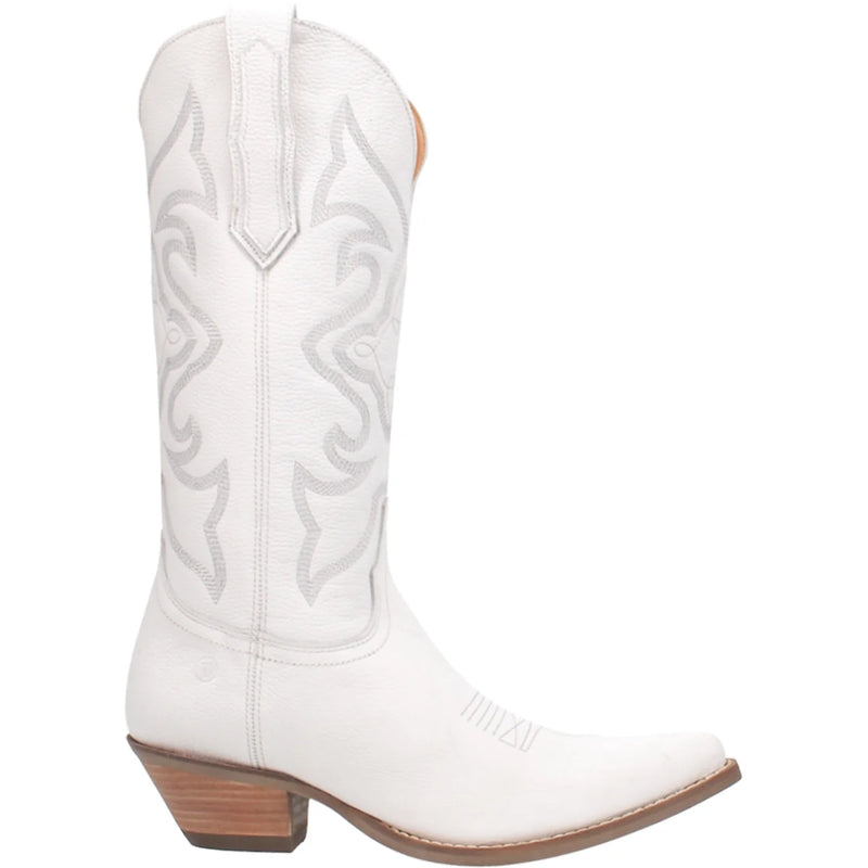 Women's Dingo DI920-WH16 13" Out West White Smooth Leather Boot