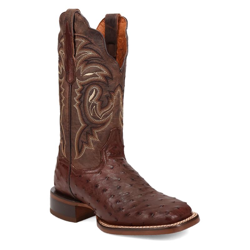 Women's Dan Post DP5250 12" Kylo Chocolate Square Toe Full Quill Ostrich Boot