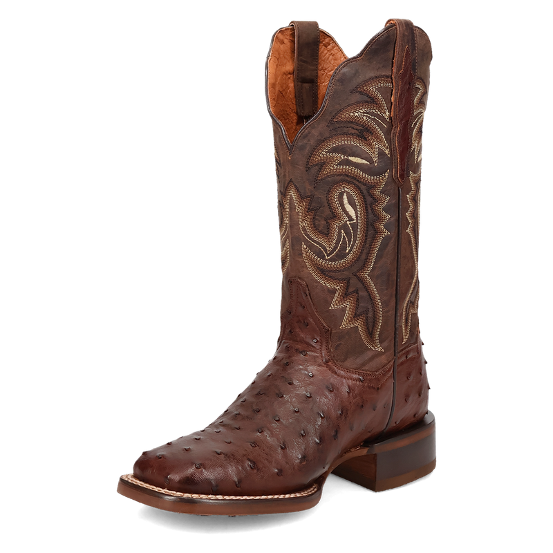 Women's Dan Post DP5250 12" Kylo Chocolate Square Toe Full Quill Ostrich Boot