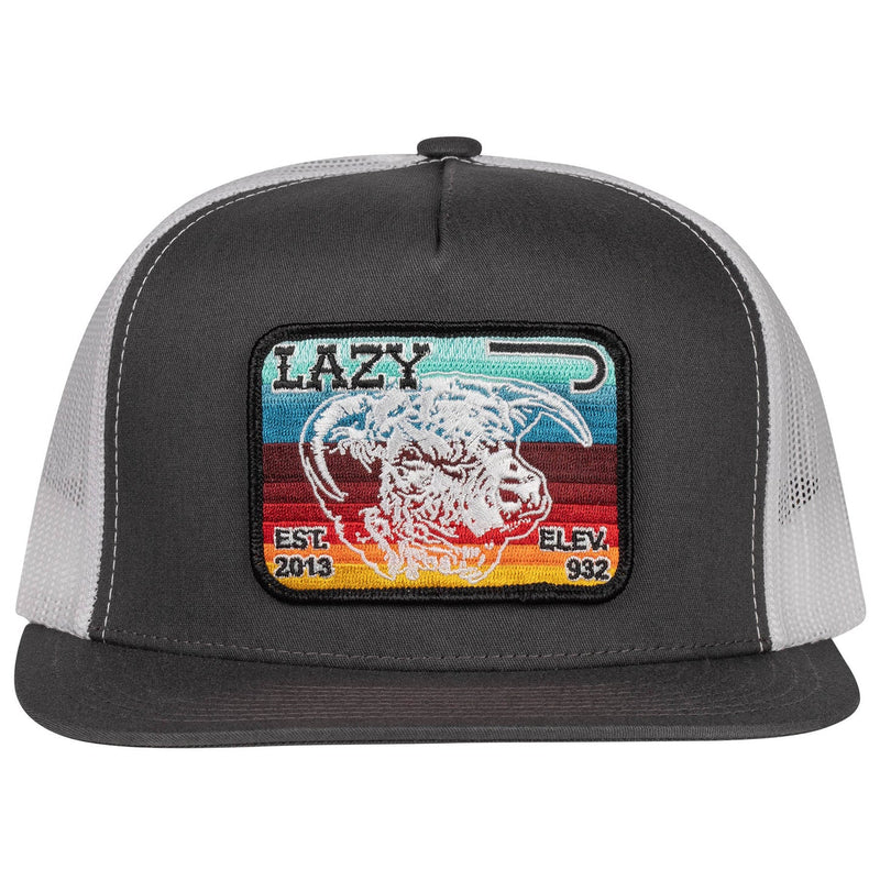 Lazy J Ranch Dark Grey & White Serape Elevation Classic Five Panel Trucker Hat