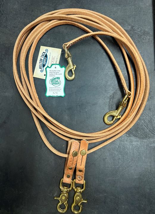 Hilltop Tack Supply H-800 Natural Harness Leather Draw Reins