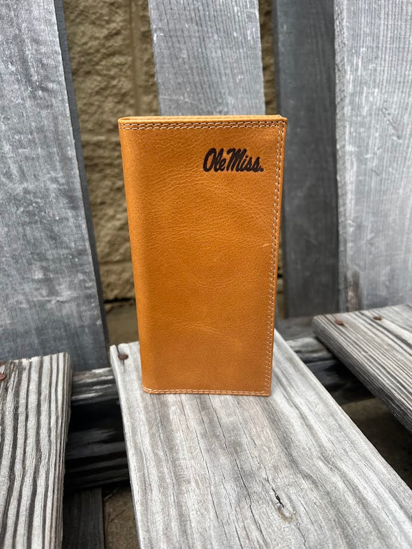 Zep-Pro IWS4TAN-UMS Ole Miss Tan Leather Tall Wallet