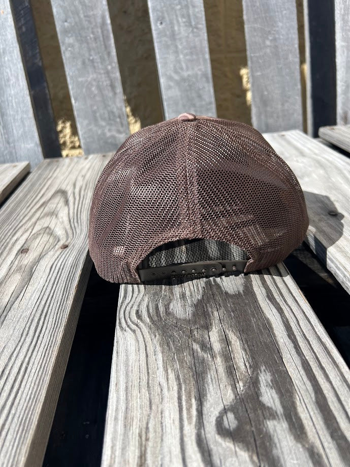 Old School Brown Camo Leather Lab Patch Richardson 112 Cap