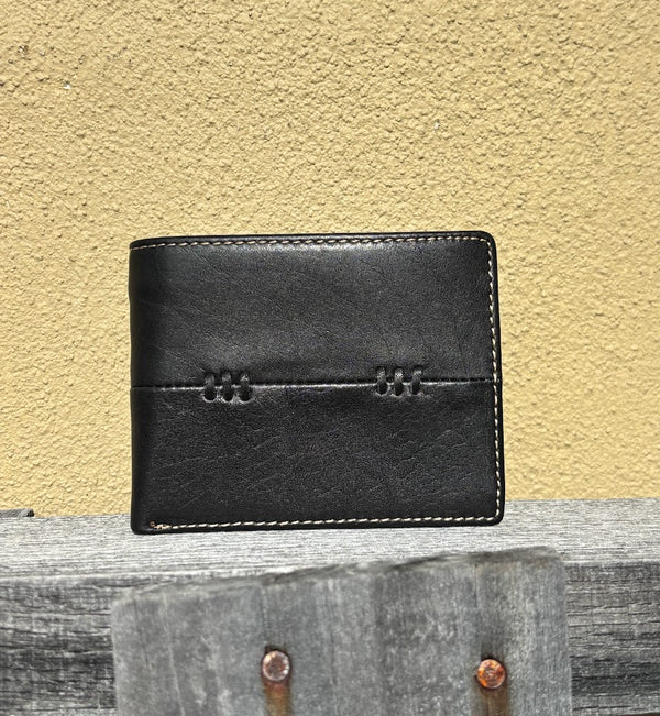 Top Notch Accessories 718BK Black Leather Bi-Fold Wallet