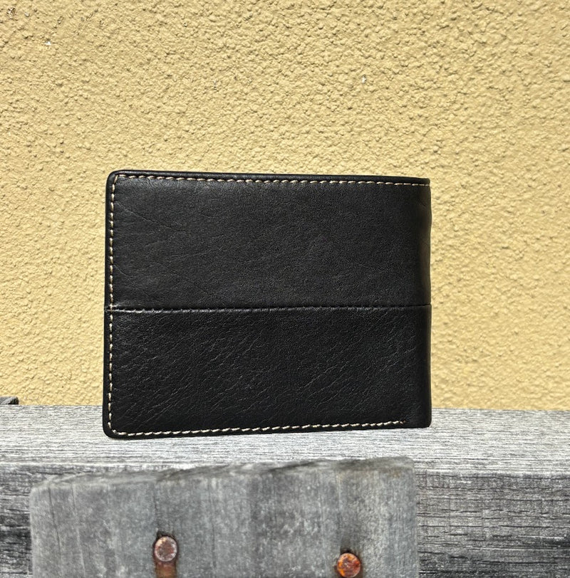 Top Notch Accessories 718BK Black Leather Bi-Fold Wallet