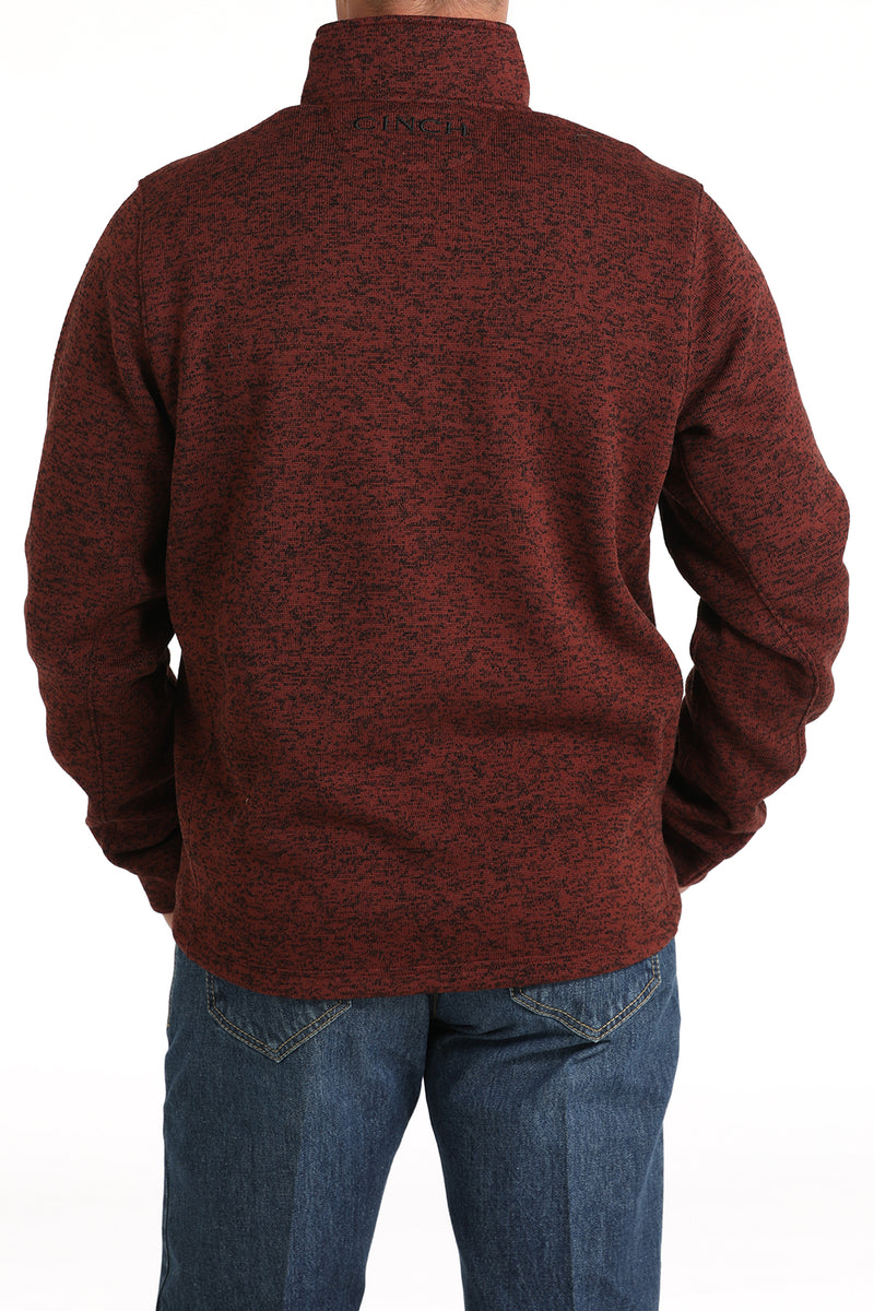 Men's Cinch MWK1080015 Burgundy 1/4 Zip Sweater