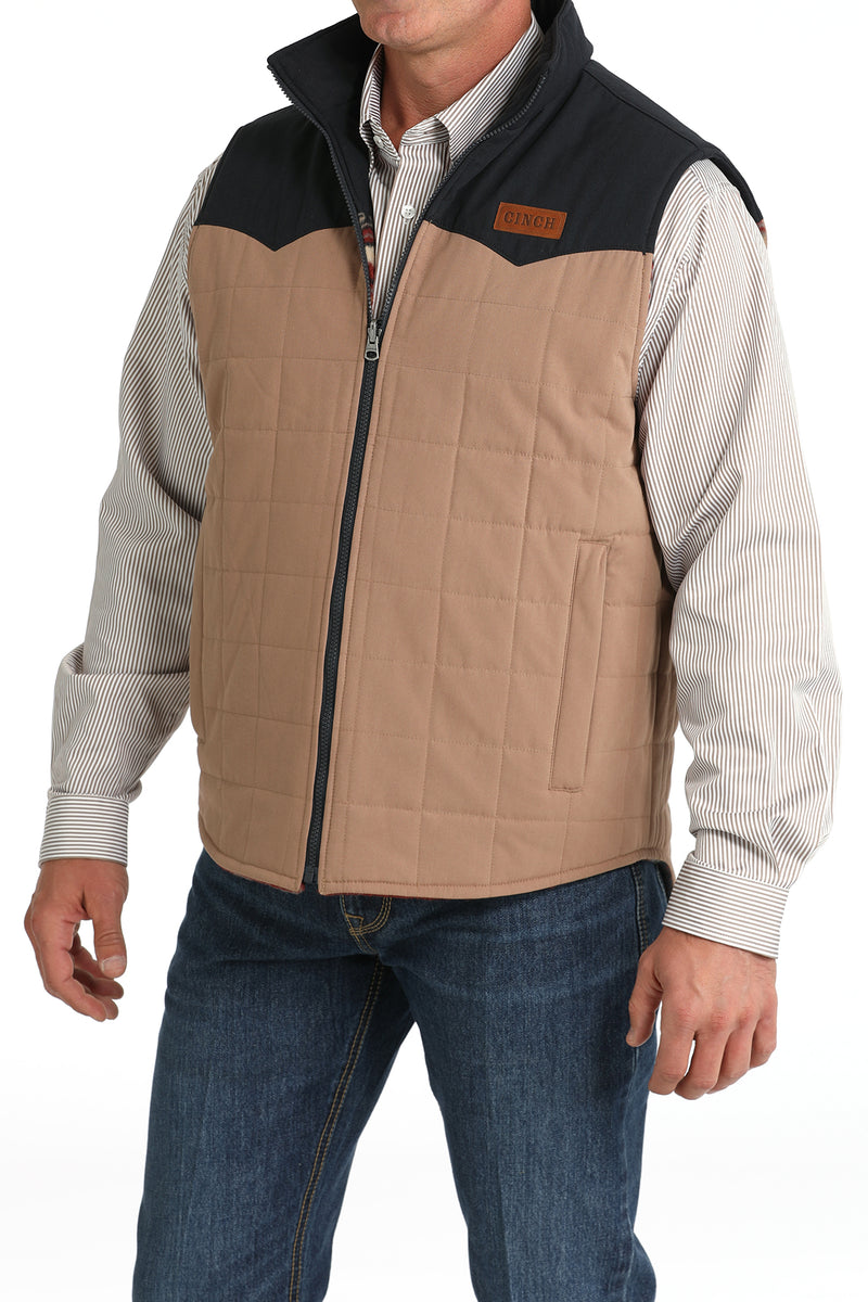 Men's Cinch MWV1576004 Reversible Vest in Khaki