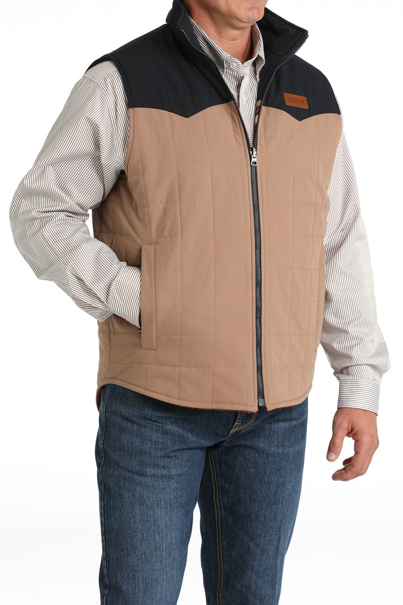 Men's Cinch MWV1576004 Reversible Vest in Khaki