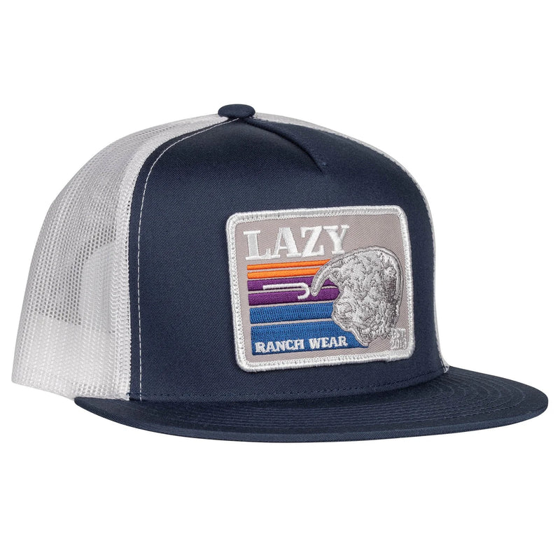 Lazy J Ranch Navy & White Sunset Retro Classic Five Panel Hat