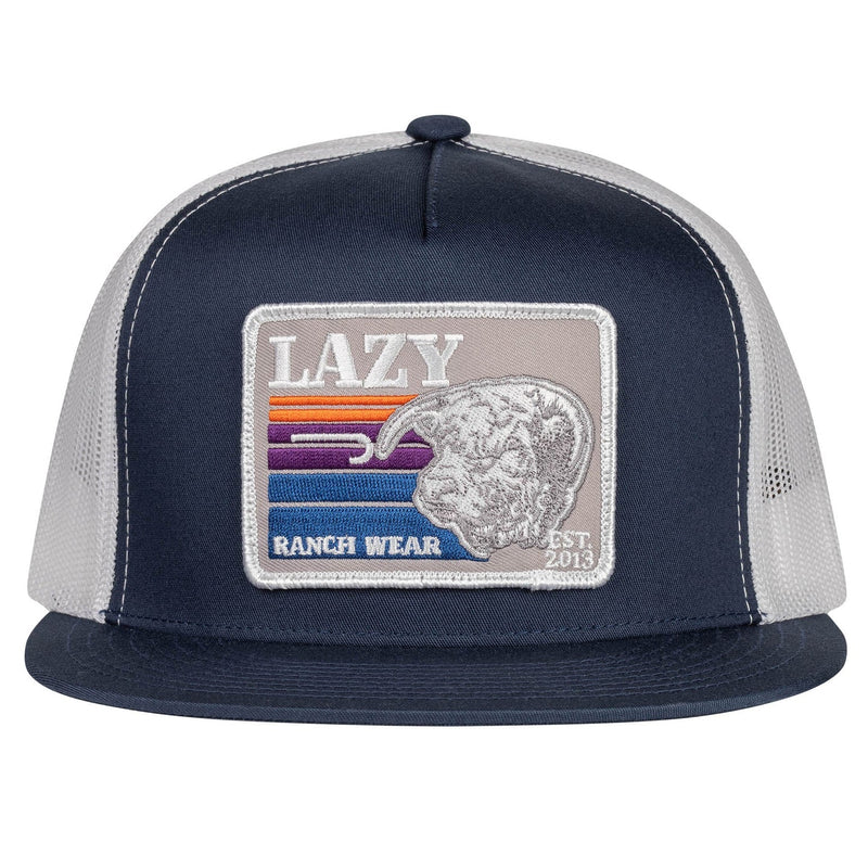 Lazy J Ranch Navy & White Sunset Retro Classic Five Panel Hat