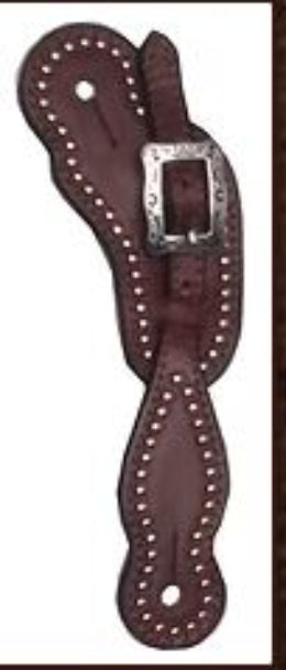 Hilltop Tack Supply RB-679 Ladies Visalia Spur Strap with Spots in Rich Brown