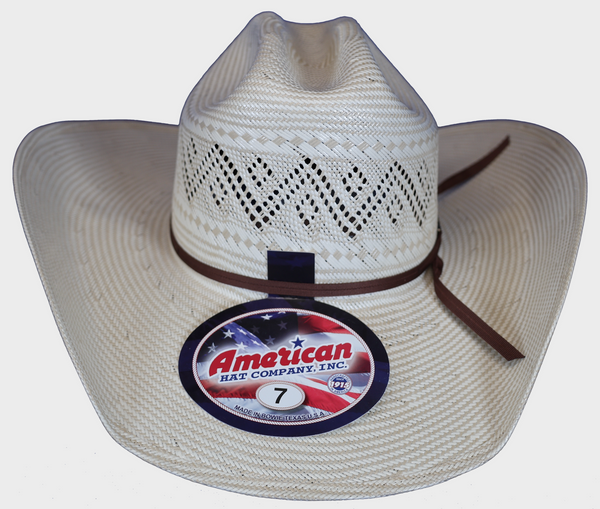 American 6600 Rancher Crease Crown 4 1/4" Rancher Crease Brim Leather Sweatband Straw Hat