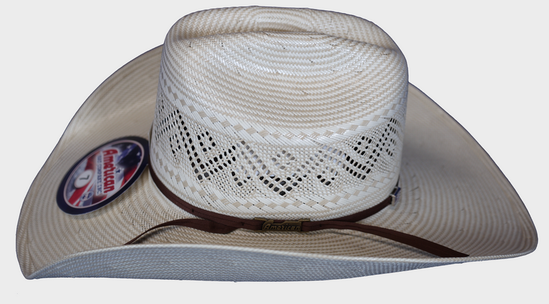 American 6600 Rancher Crease Crown 4 1/4" Rancher Crease Brim Leather Sweatband Straw Hat