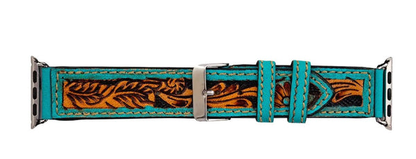 Myra S-9697 Flora Falls Hand-tooled Leather Watchband