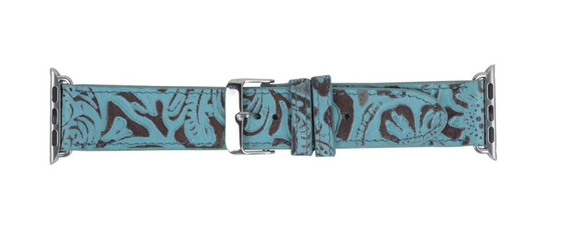 Myra S-6897 Fister Turquoise Leather Watchband 42mm-44mm