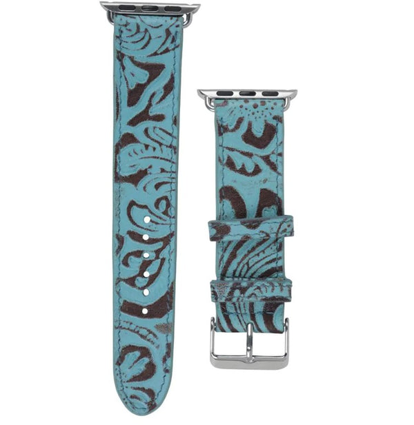 Myra S-6897 Fister Turquoise Leather Watchband 42mm-44mm