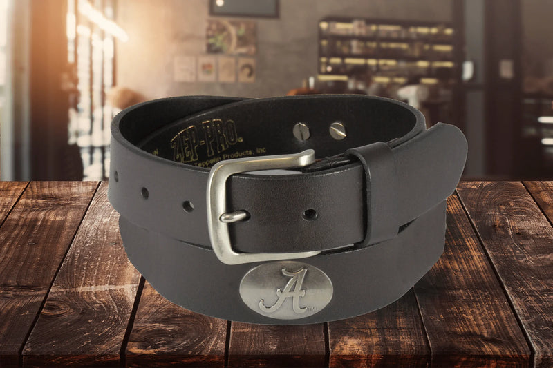 Zep-Pro BOLPBRW-UAL University of Alabama Crimson Tide Brown Leather Belt