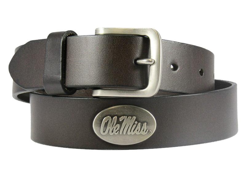 Zep-Pro BOLPBRW-OLEMS University of Mississippi Brown Leather Belt