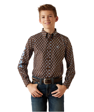 Boy's Ariat 10054069 Team Series Oak Classic Fit Shirt