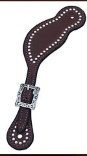 Hilltop Tack Supply RB-669 Ladies Teardrop Spur Strap with Spots