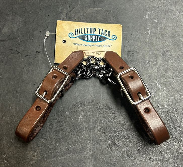 Hilltop Tack Supply TH-2RF-OD Double Flat Chain Curb Strap Oil Dipped