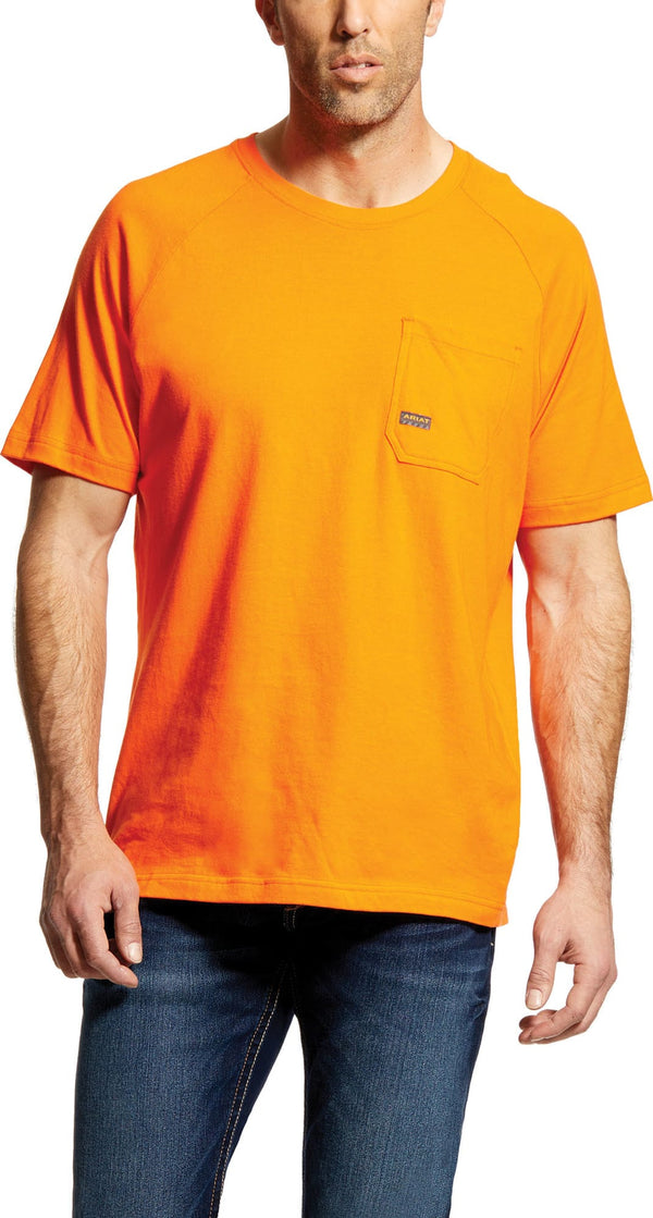 Ariat 10025385 Men's Orange Rebar Cotton Strong T-Shirt