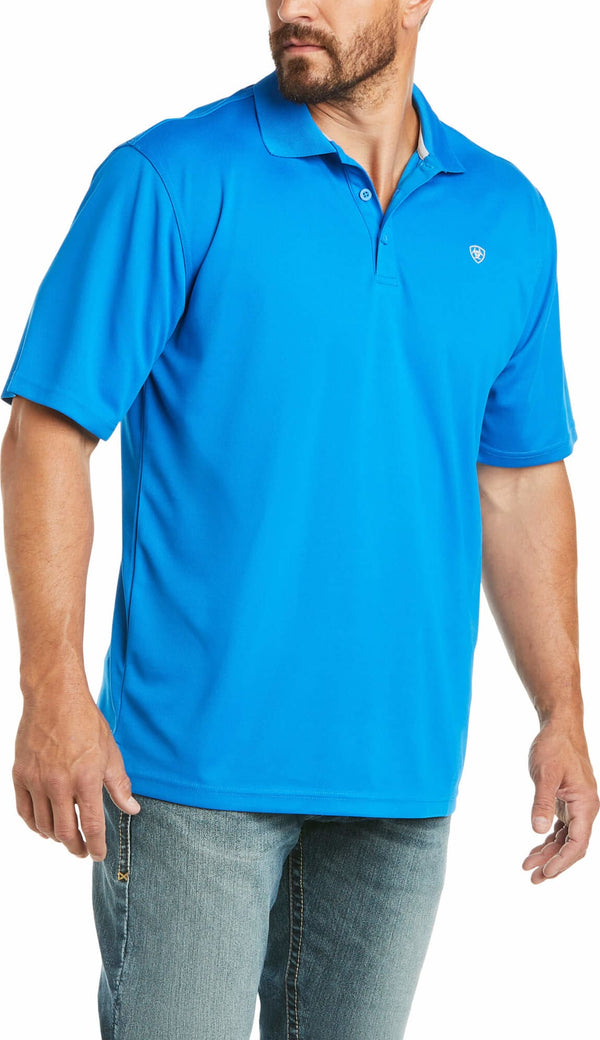 Ariat 10034954 Men's Directoire Blue Tek Short Sleeve Polo *Closeout*