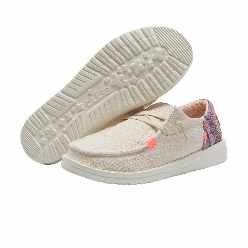 Women's Hey Dude 121930578 Wendy Funk Boho Pink Beige Shoe CLOSEOUT