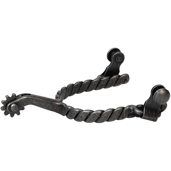 Weaver Leather 25516-53-12 Ladies' Buffed Black Roping Spurs with Twisted Band