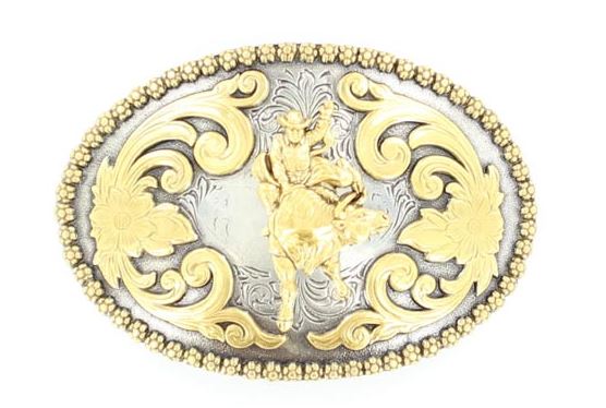 Nocona 3756641 Bullrider Oval Floral Embossed Buckle